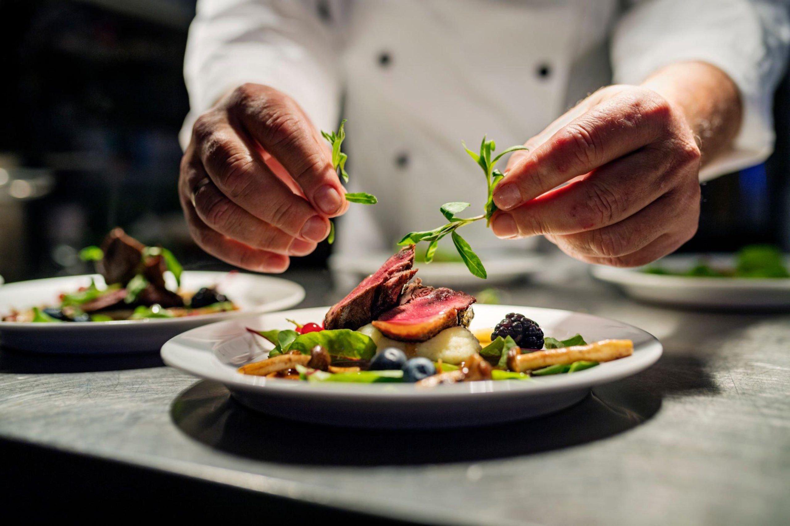Chef preparing a dish